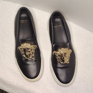 Versace Palazzo Medusa Slip-on Sneakers Black Women's size 8